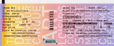 Scan place de concert : Stereophonics l (Paris 2e)